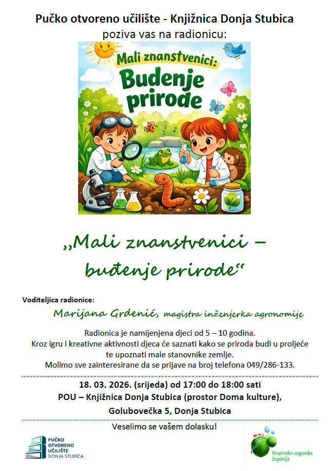 Plakat Mali znanstvenici - buđenje prirode 18.03.2026