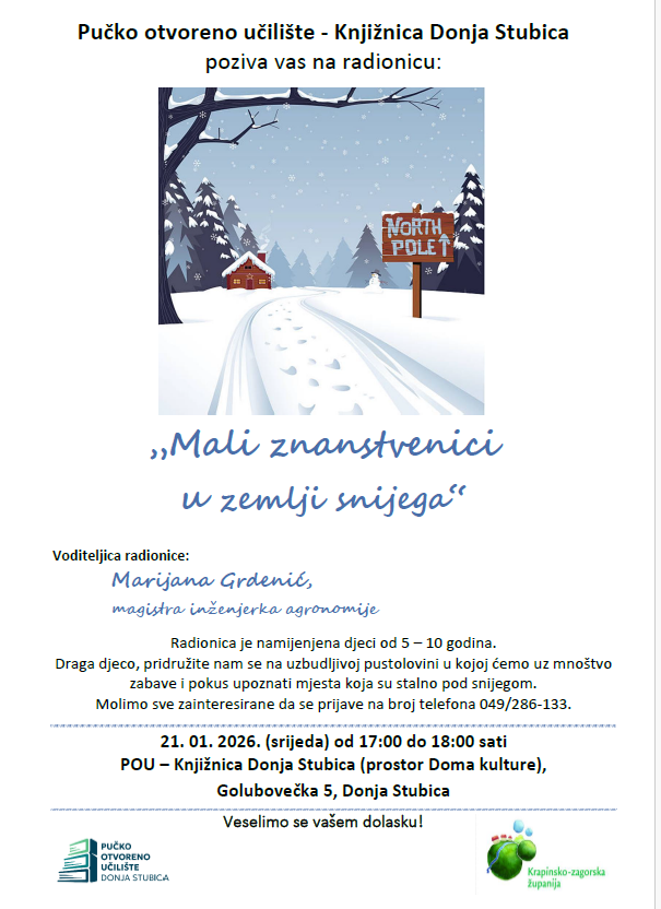 Plakat Mali znanstvenici u zemlji snijega 21.01.2026